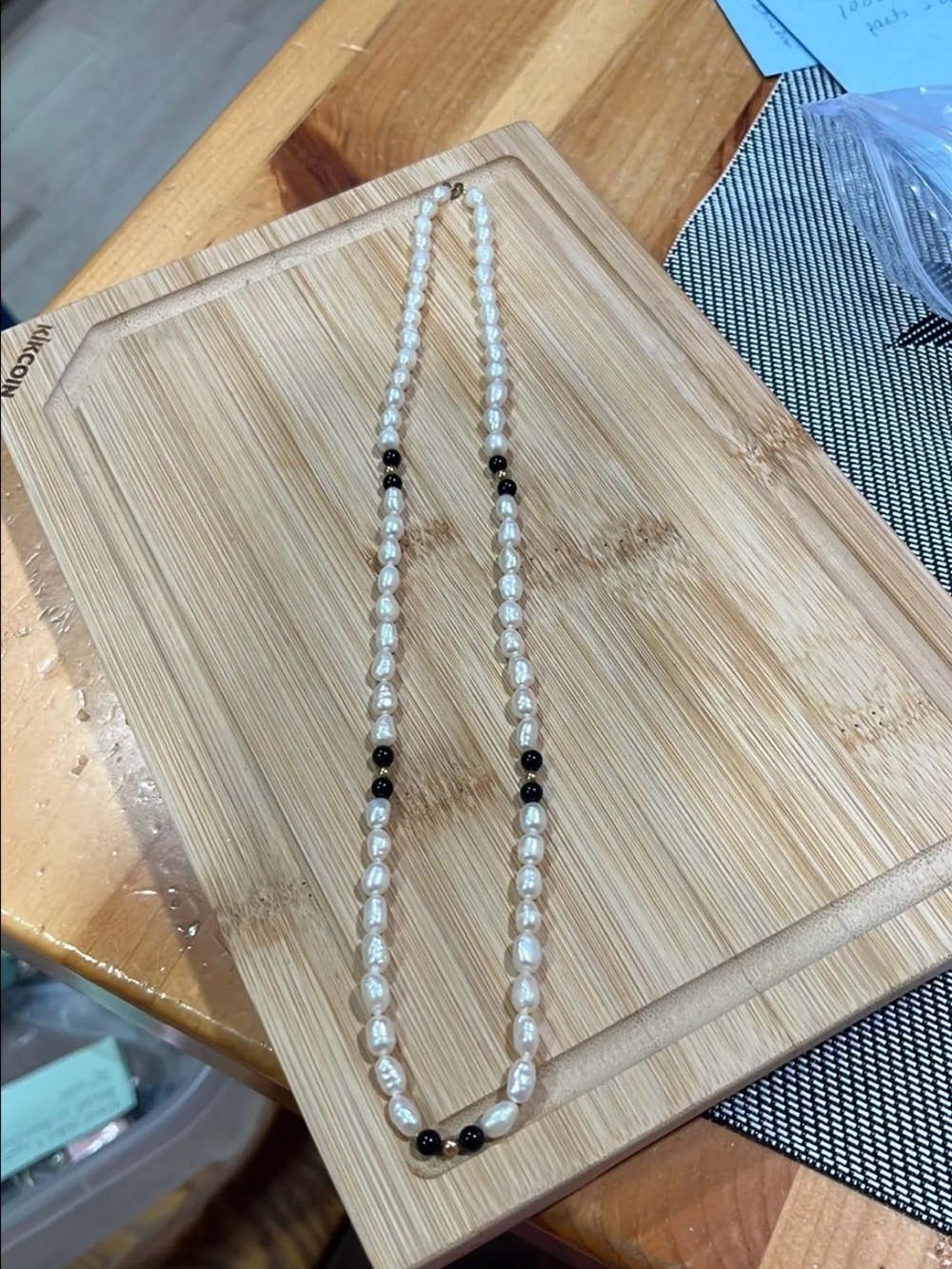Pearl and Black Onyx Women's Necklace